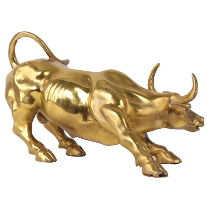 Copper Brass Bull Wall Street Cattle Sculpture