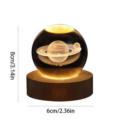 LED Night Light Solar System Crystal Ball