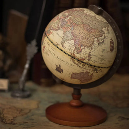 English World Globe Retro Wooden Base