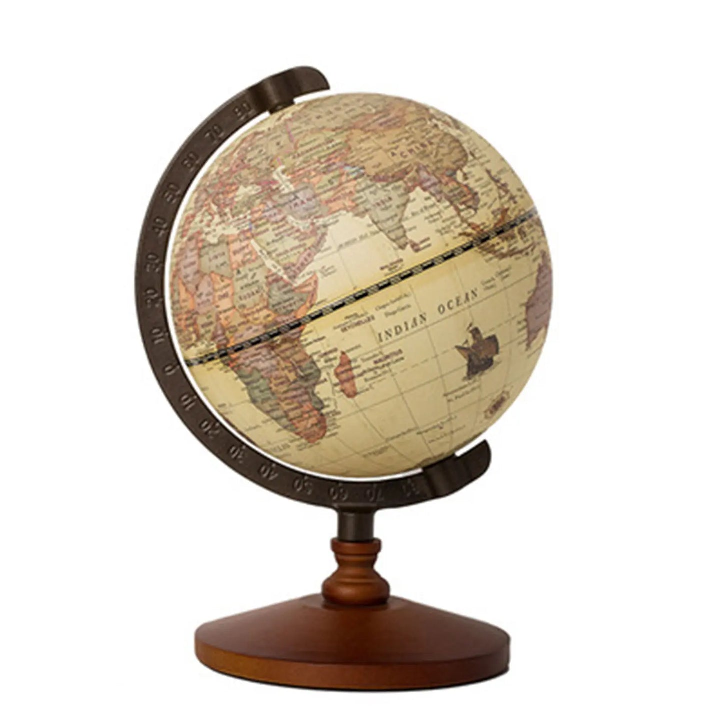 English World Globe Retro Wooden Base