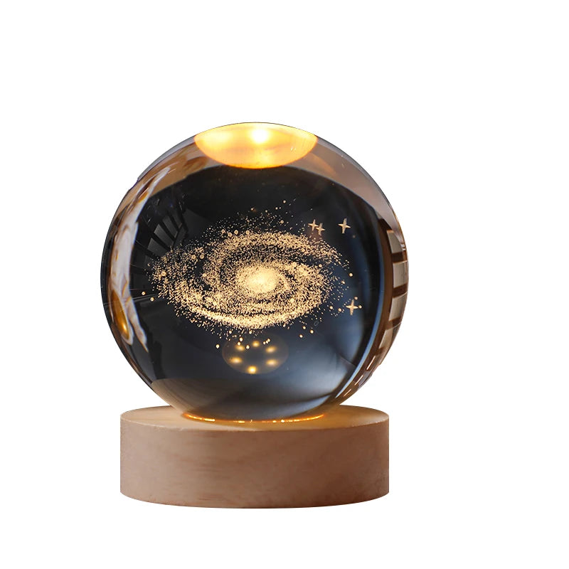 LED Night Light Solar System Crystal Ball