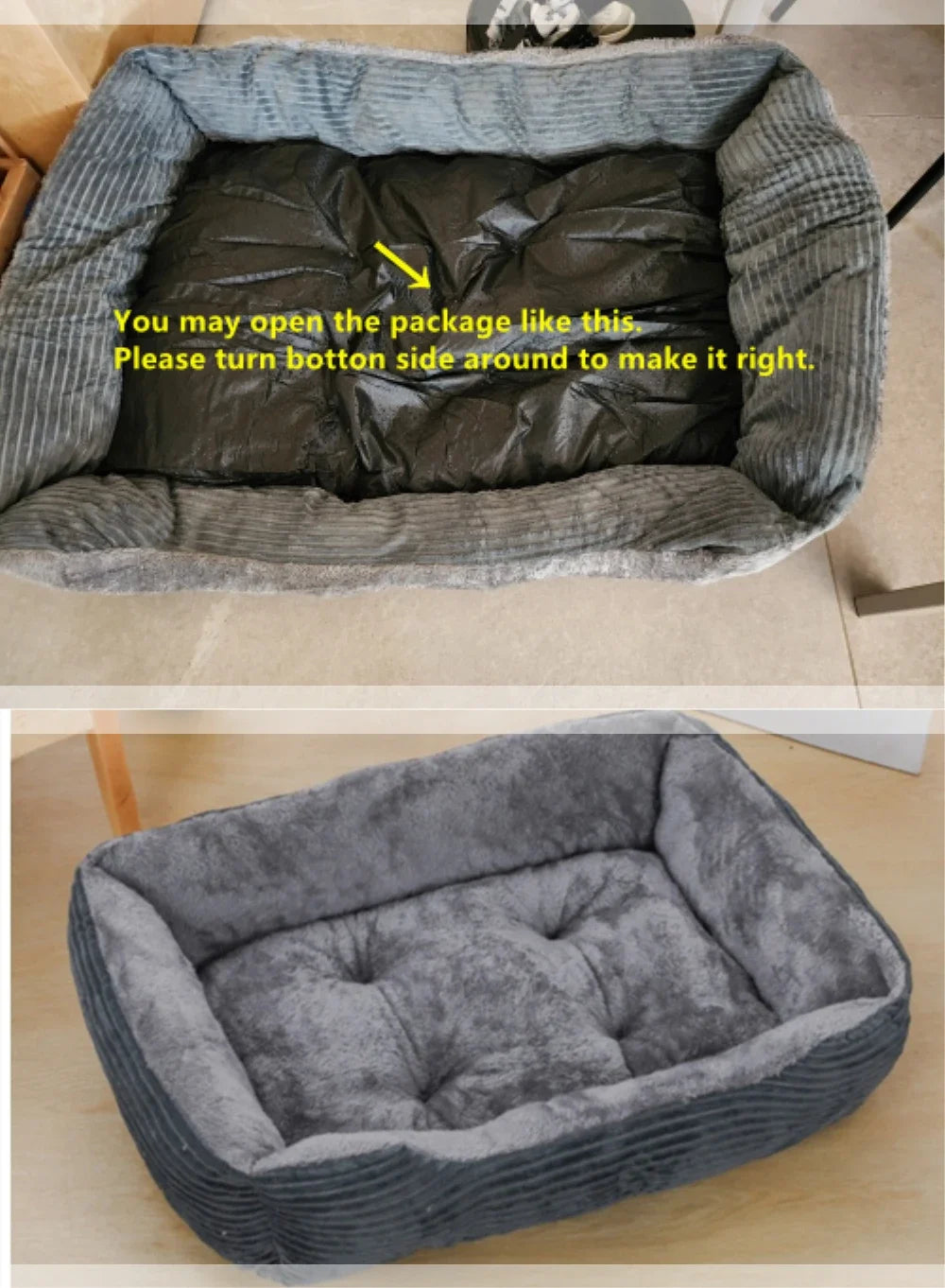 Pet Bed Square Plush Kennel